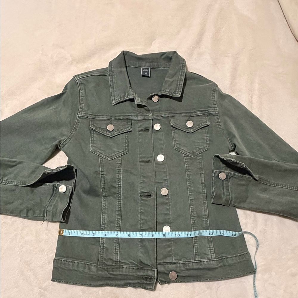 Luxe Olive Jean Jacket